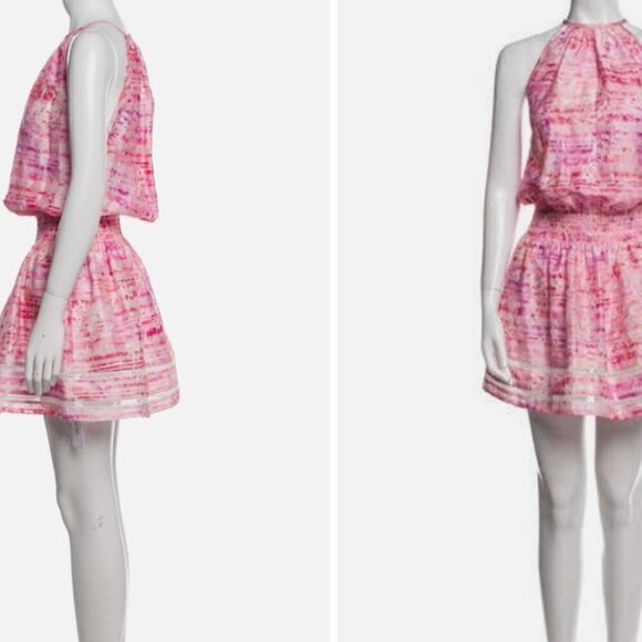 Ramy Brook Linen-Blend Sherry Mini Dress pink Barbiecore size Large 💕 - Picture 3 of 8